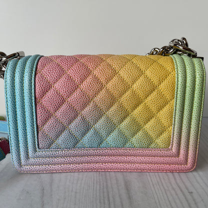 Chanel Boy Small Rainbow Caviar #23