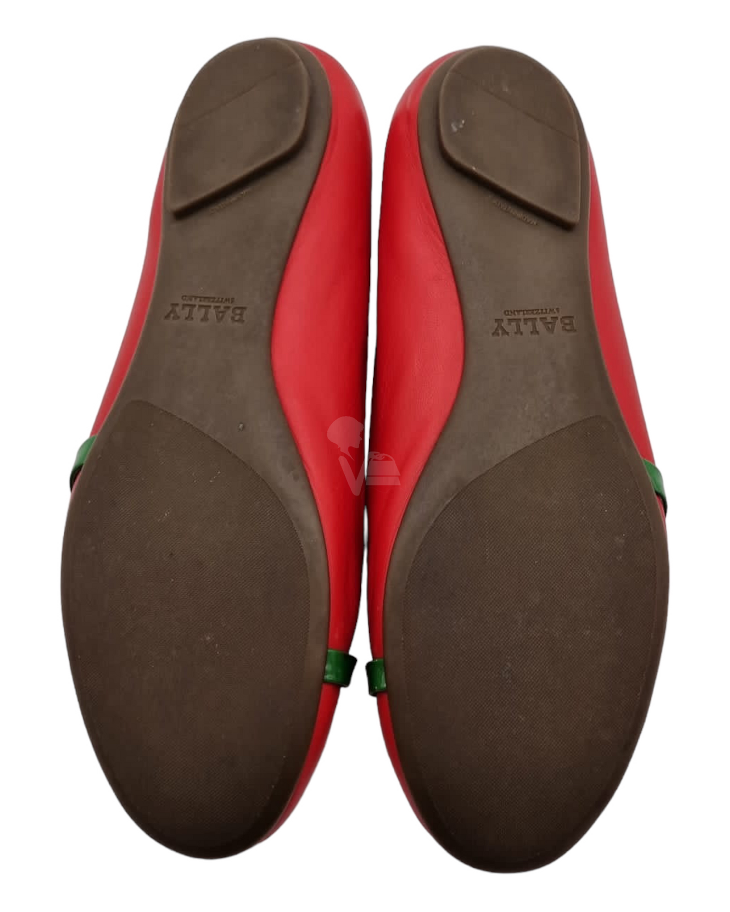 Bally Flatshoes Red Line Green