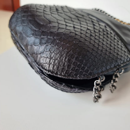 Chanel Gabrielle Python Bucket Bag Black #25