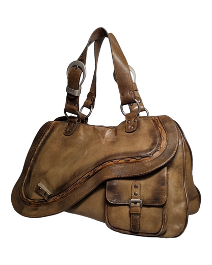 Dior Saddle Leather Green Olive 2006 Size 27x15x24