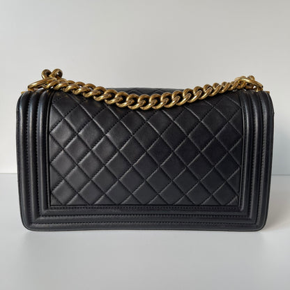 Chanel Boy Black GHW Lambskin #21