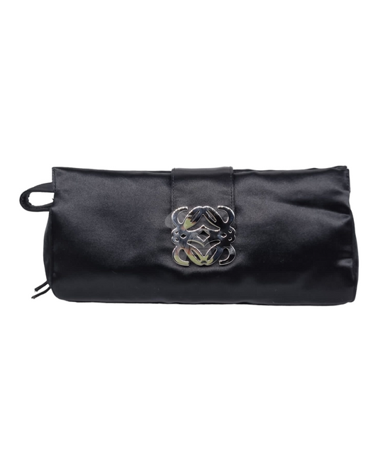 Loewe Clutch Satin Black 2003 Size 25x12