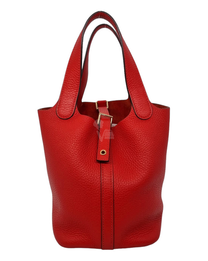 Hermes Picotin 18 Red Tomato Clemence #Y 2020 Size 18x13x18