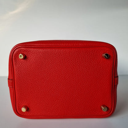 Hermes Picotin 18 Red Tomato Clemence #Y 2020 Size 18x13x18