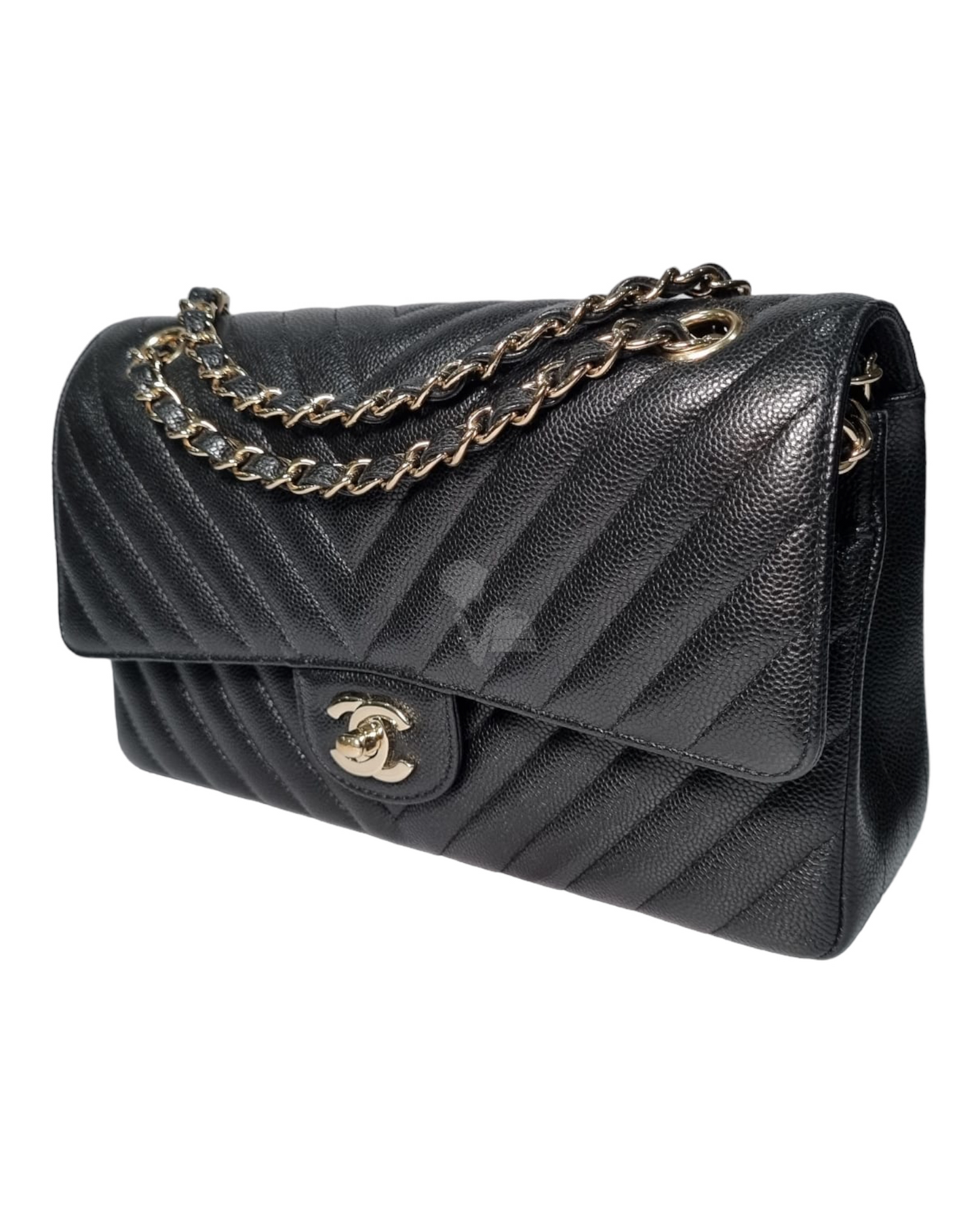 Chanel Chevron Classic Medium GHW Double Flap #30