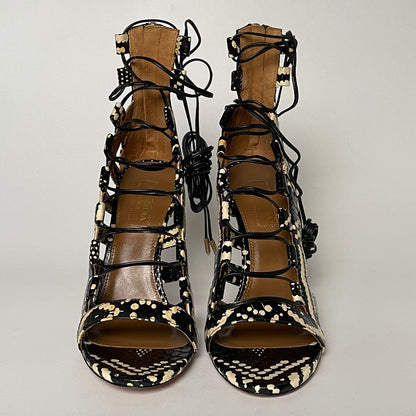 Aquazzura Snake Skin Heels Black White