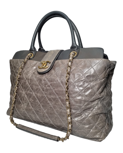 Chanel Stingray Bindi Medium Calfskin Tote Grey #16