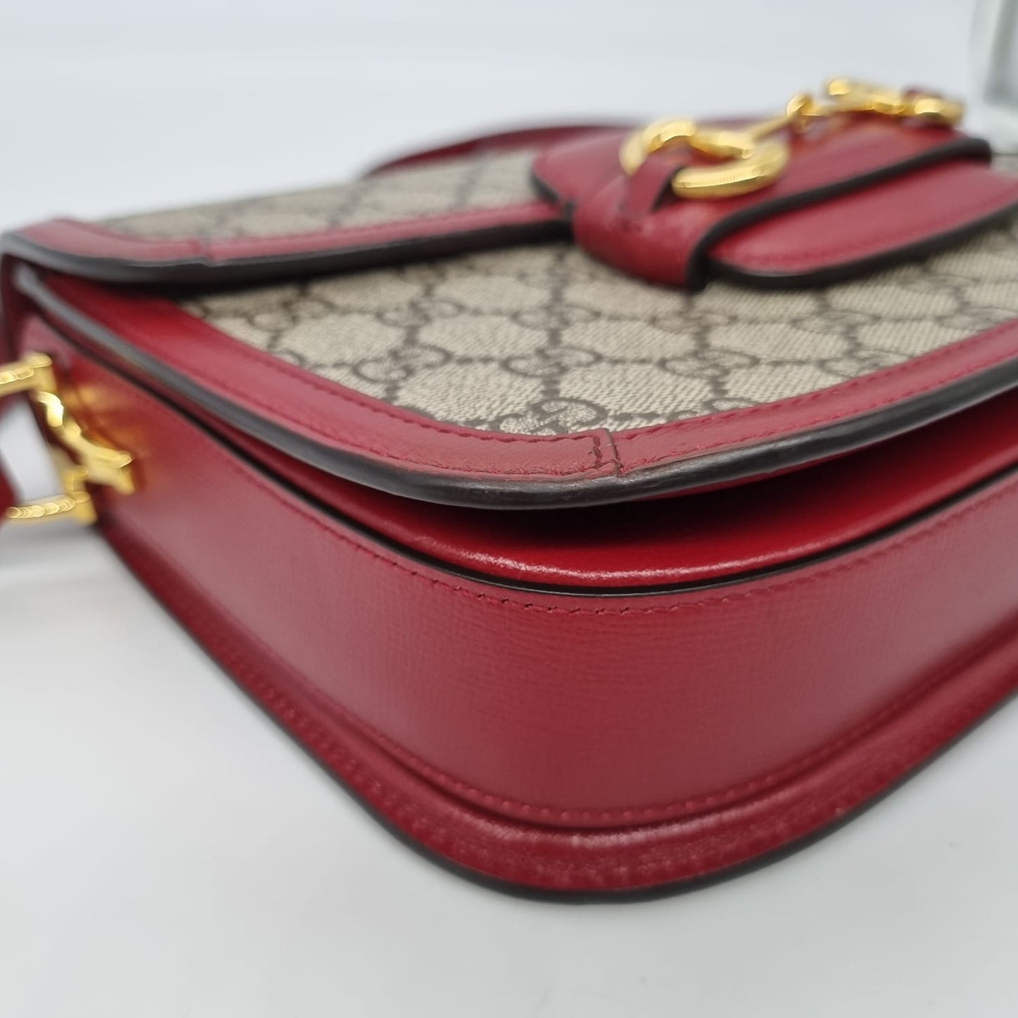 Gucci GG Horsebit 1955 Shoulder Bag Red Size 25x5x20