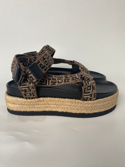 Longchamp Sandal Strap Logo Black