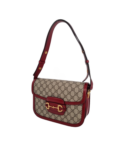 Gucci GG Horsebit 1955 Shoulder Bag Red Size 25x5x20