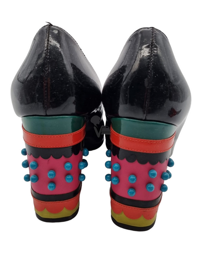 Valentino Heels Patent Black Red Size 38