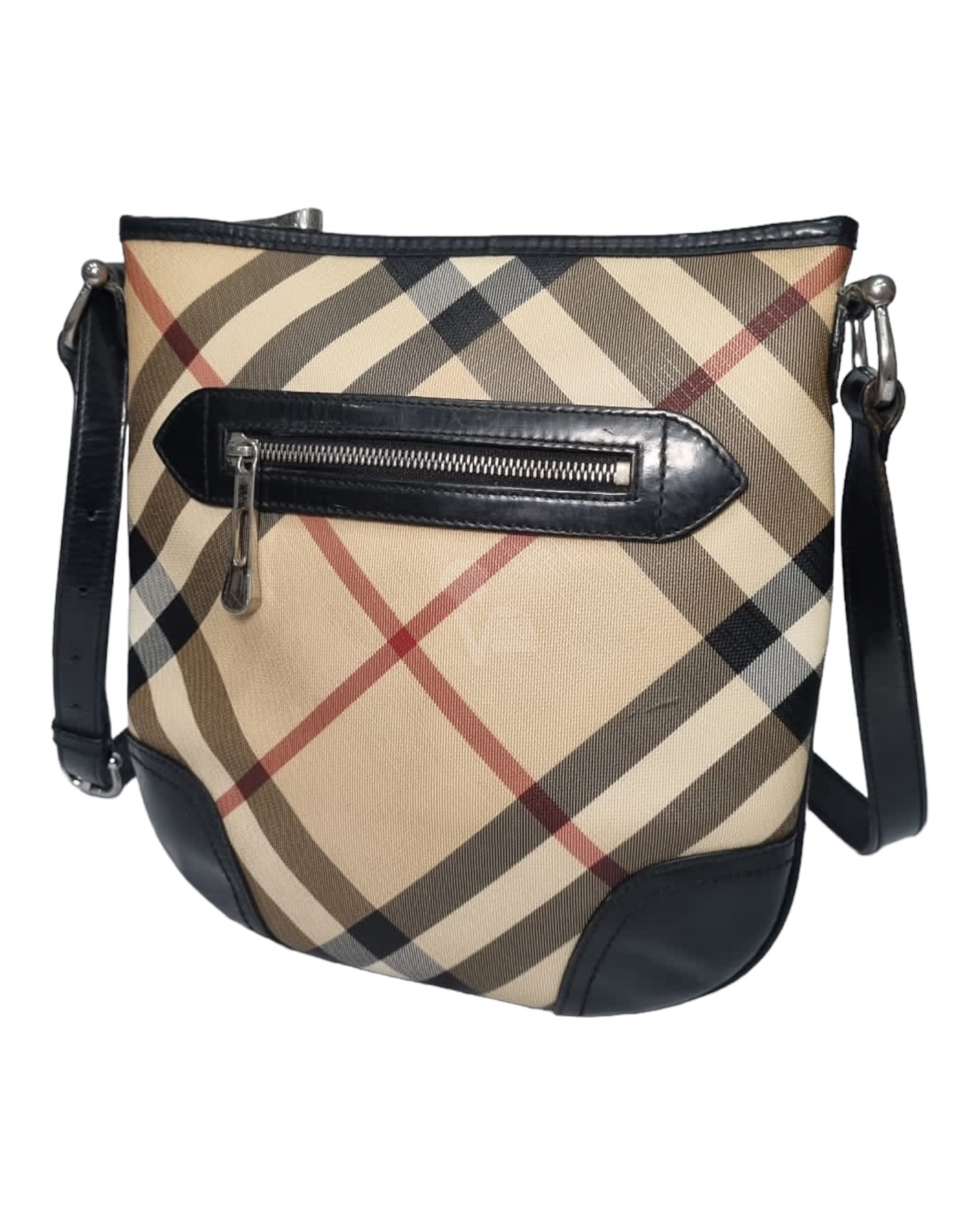 Burberry Nova Check Crossbody Bag Black Beige