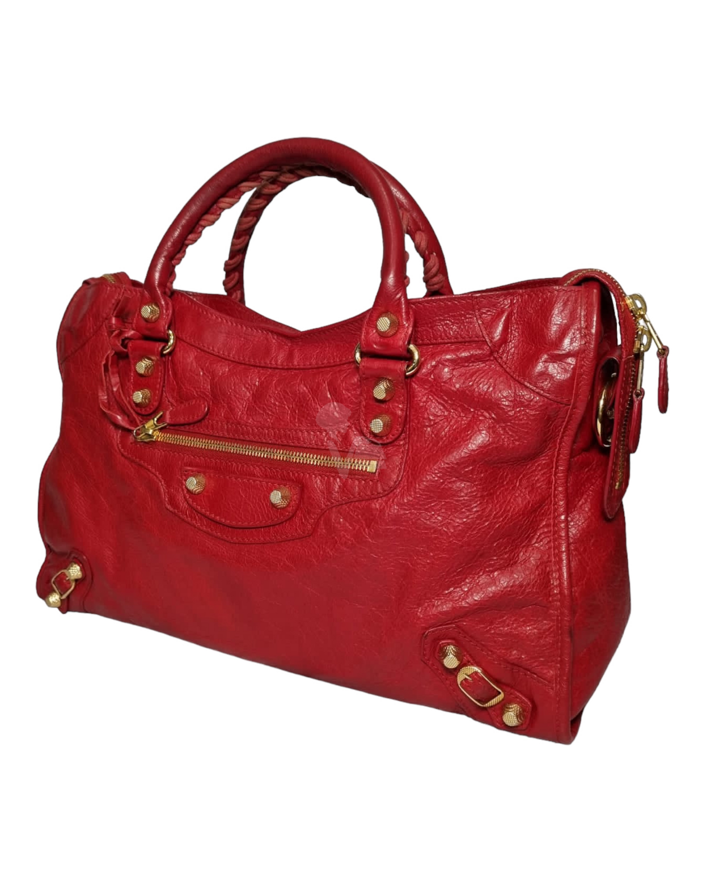 Balenciaga Regular City Red GHW #E 2015 Size 37x9x26