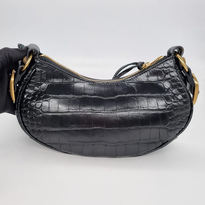 Balenciaga Le Cagole XS Black Croco GHW #R 2022 NBU