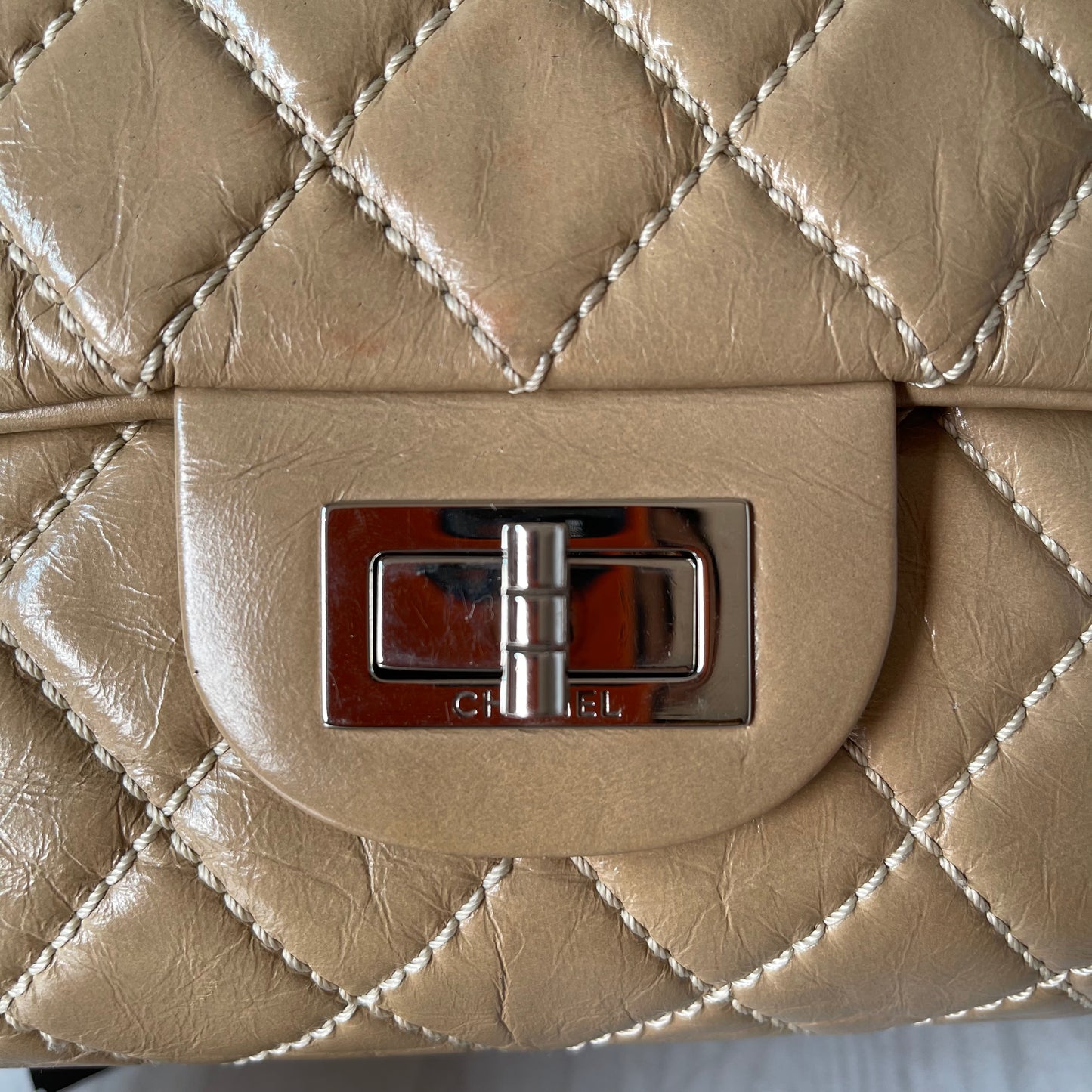 Chanel Reissue Classic Quilted Leather Flap Bag Dark Beige #12