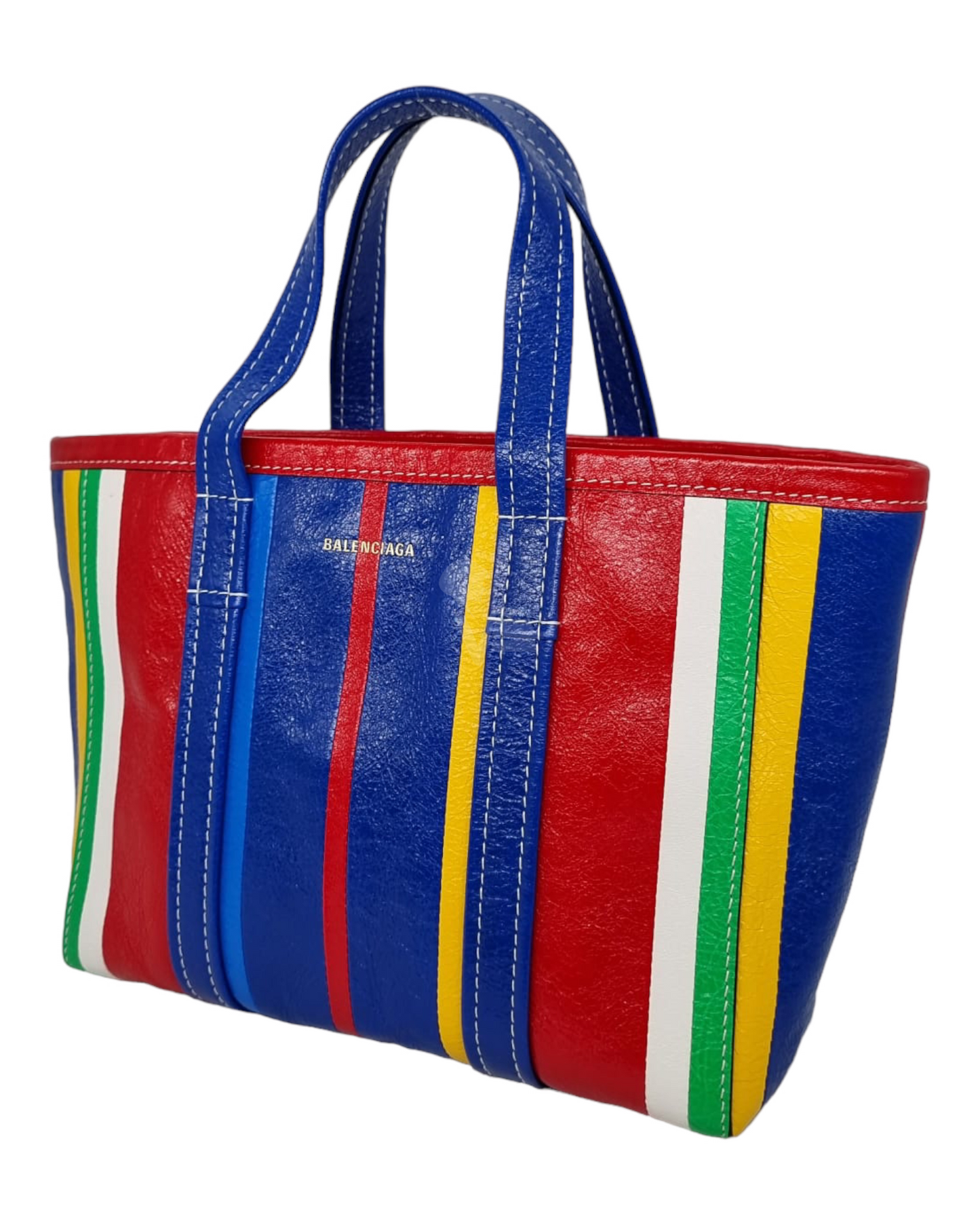 Balenciaga Barbes East West Stripped Small Tote Multicolor 2023