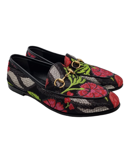 Gucci Jordan Brocade Loafers Flower