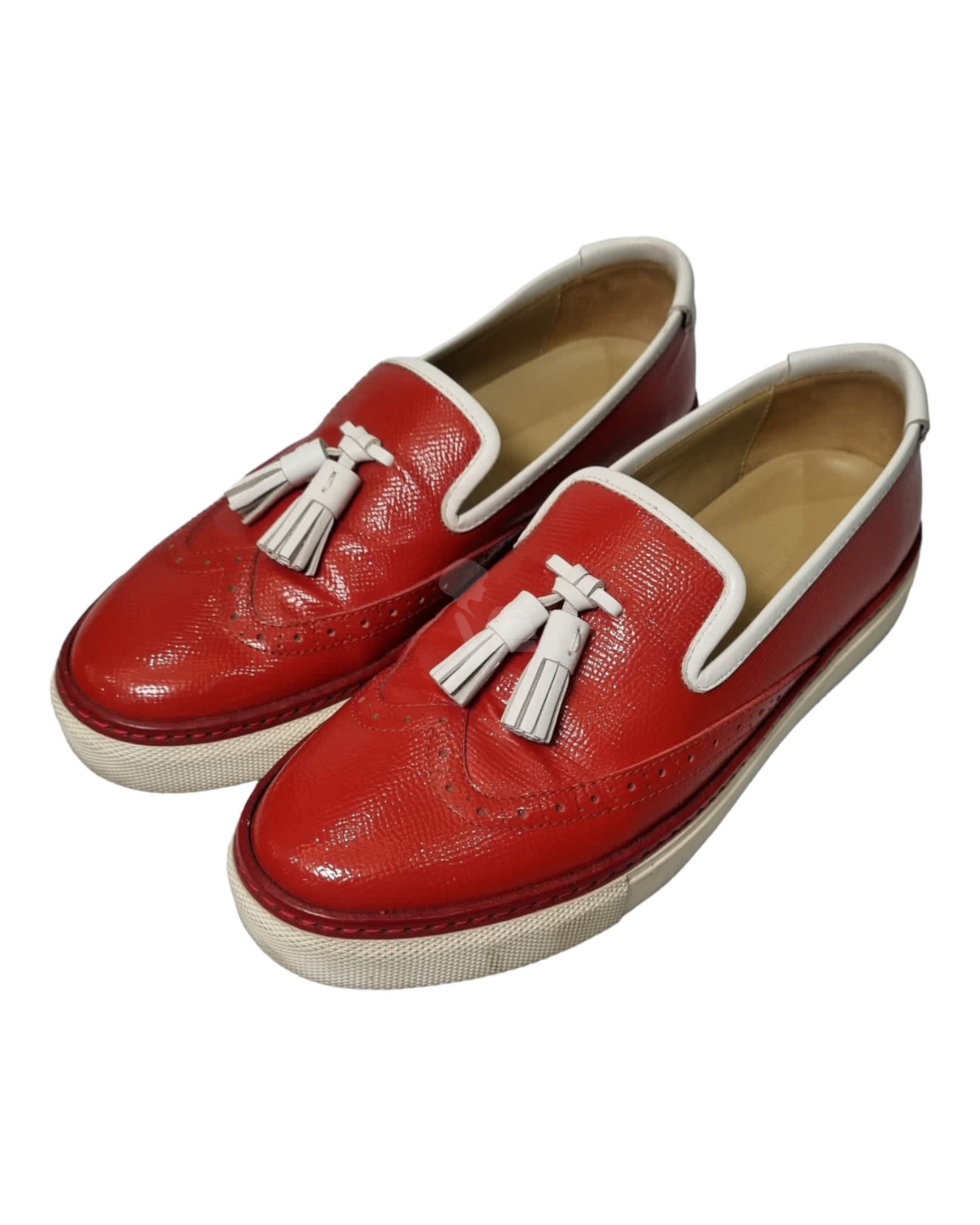 Hermes Oxford Slip On Red