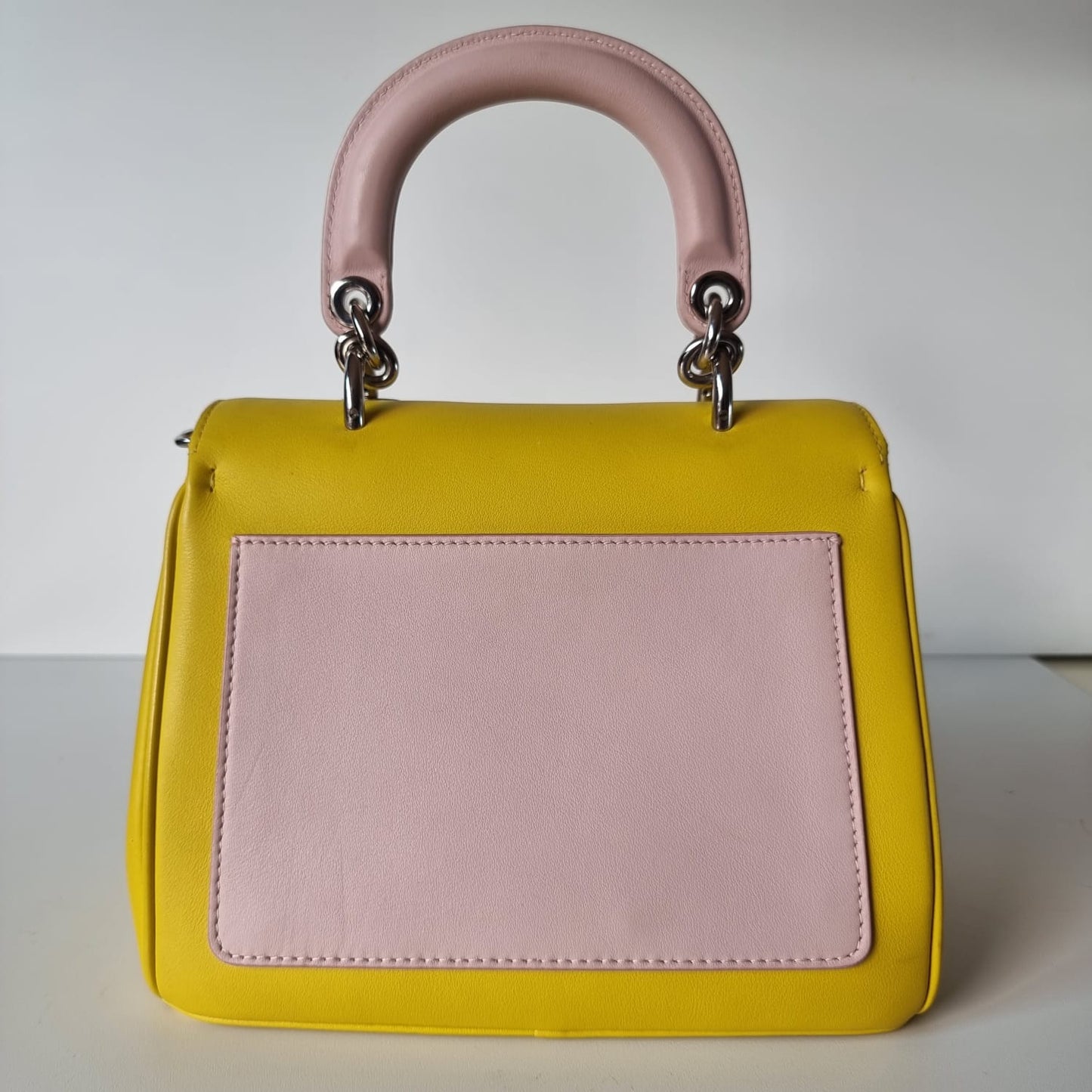 Dior Be Dior Mini Flap Handbag Yellow Pink 2015 Size 20x10x18