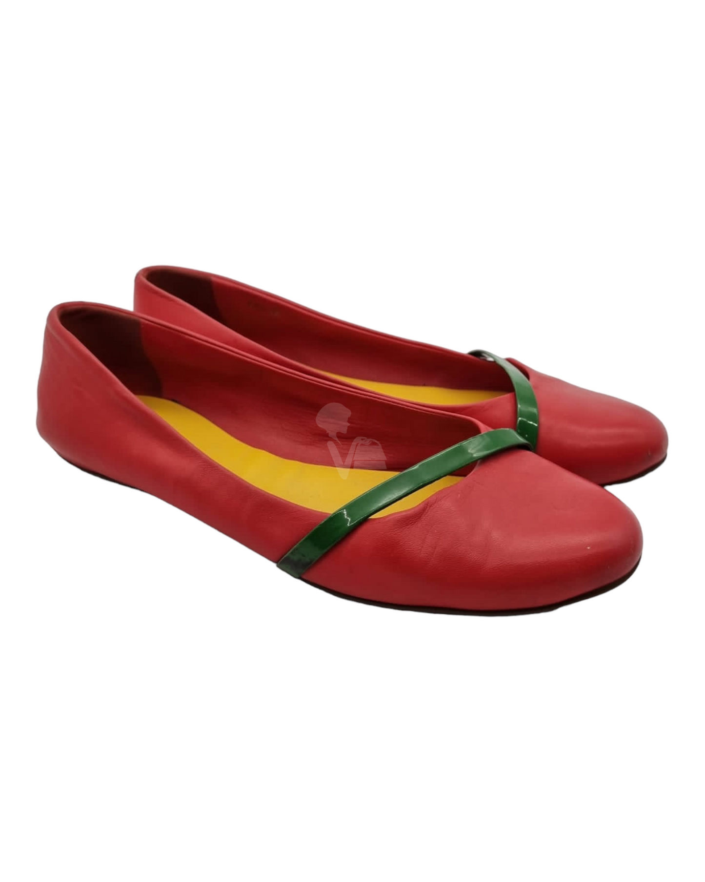 Bally Flatshoes Red Line Green