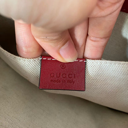 Gucci Horsebit Tote Bag Canvas Red