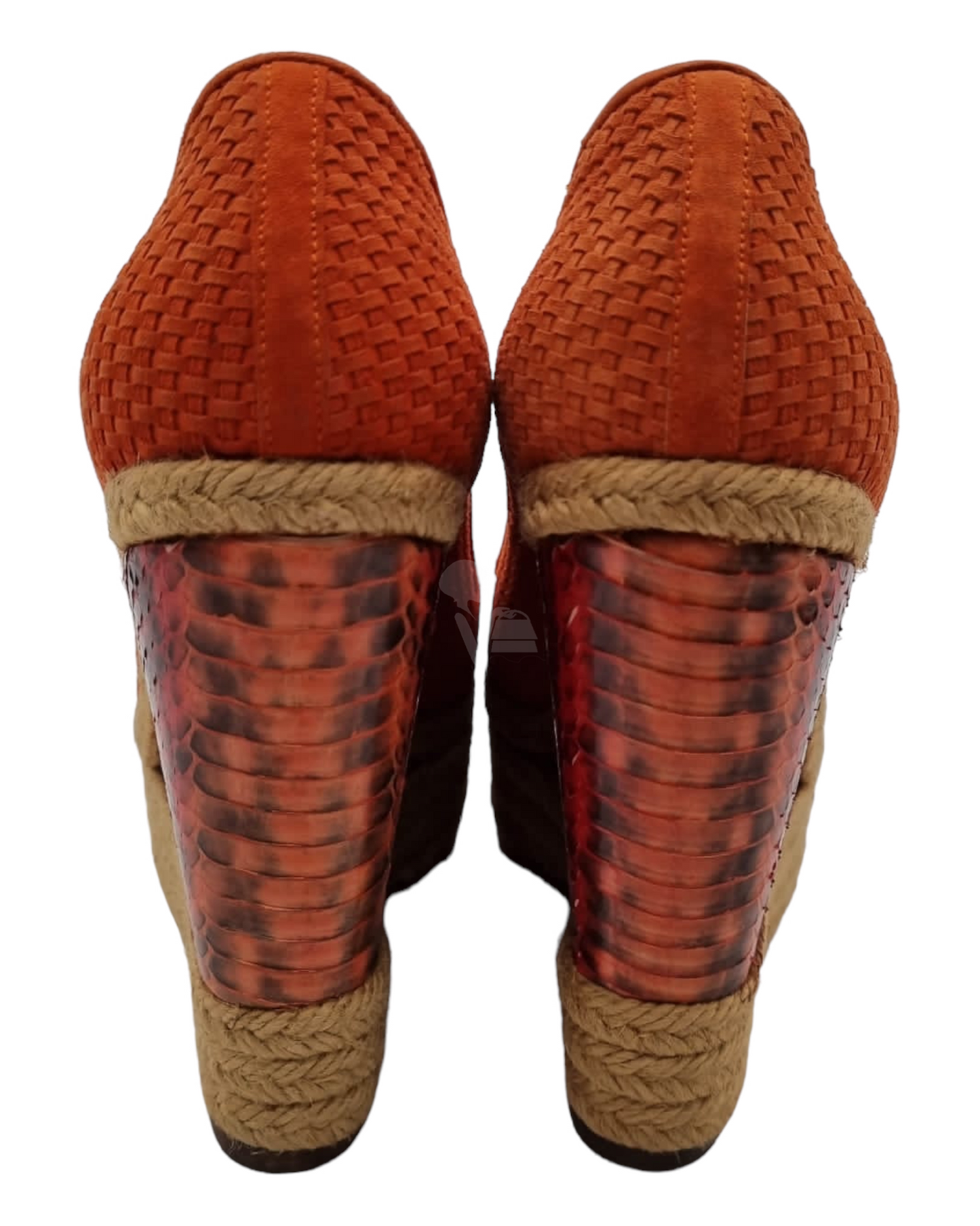 Brian Atwood Orange Snakeskin Size 38/23