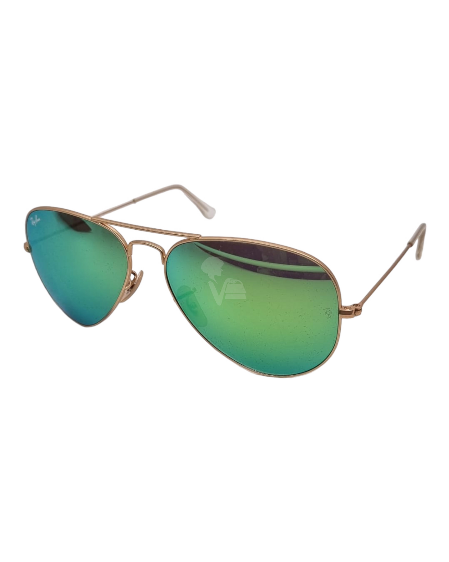 Rayban Sunglasses Green with Gold Frame