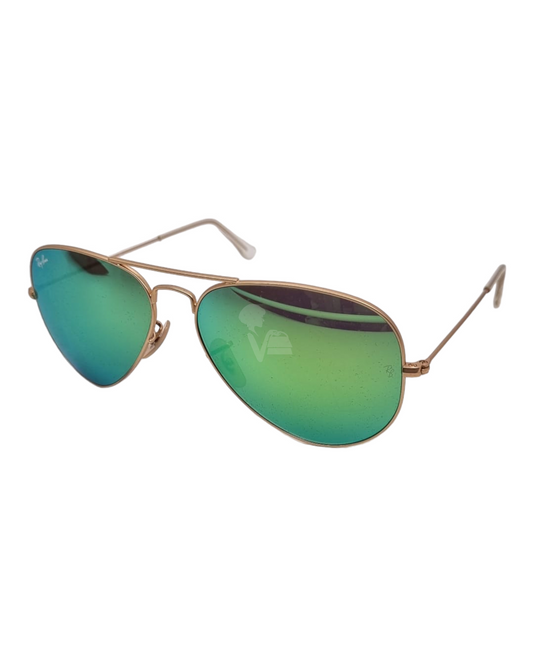 Rayban Sunglasses Green with Gold Frame