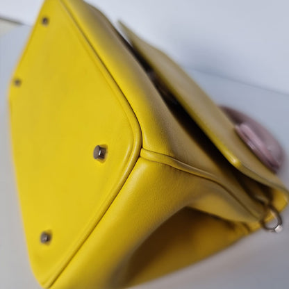 Dior Be Dior Mini Flap Handbag Yellow Pink 2015 Size 20x10x18