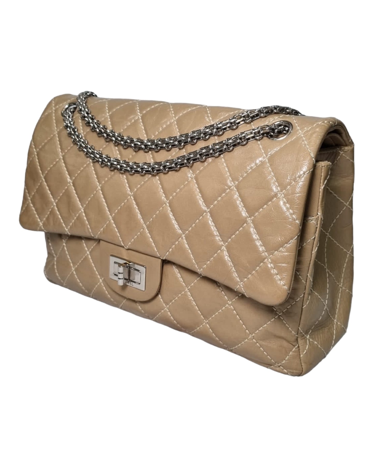 Chanel Reissue Classic Quilted Leather Flap Bag Dark Beige #12