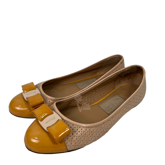 Salvatore Ferragamo Flat Shoes Nude Yellow Insole 25