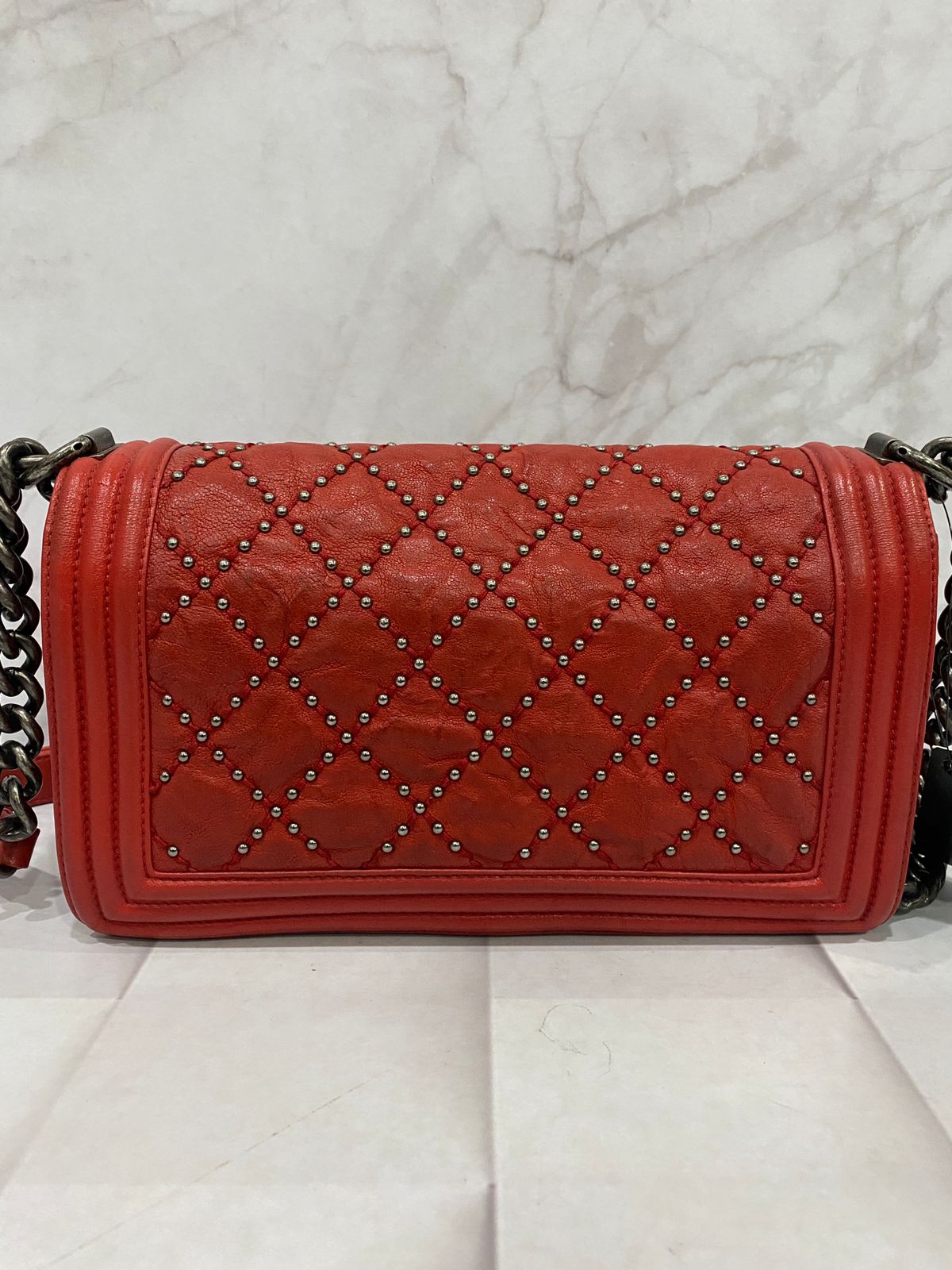 Chanel Boy Studded Red Calfskin RHW #21