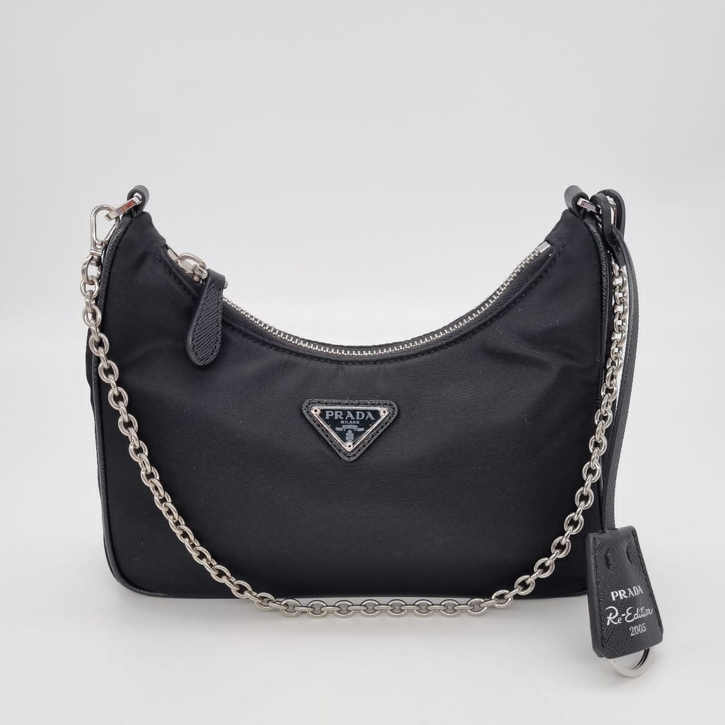 Prada Re-Edition Tessuto Saffiano Black 2020 size 22x6x16