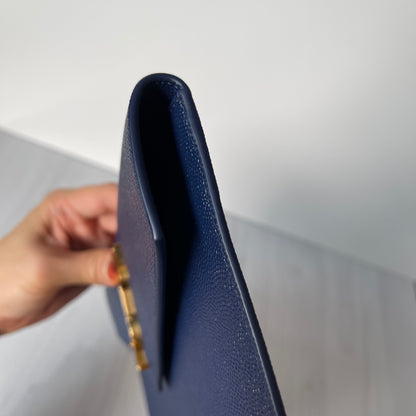 Yves Saint Laurent Uptown Pouch Navy GHW