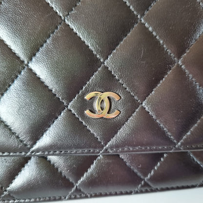 Chanel WOC Lambskin Black SHW #17 Size 19x14