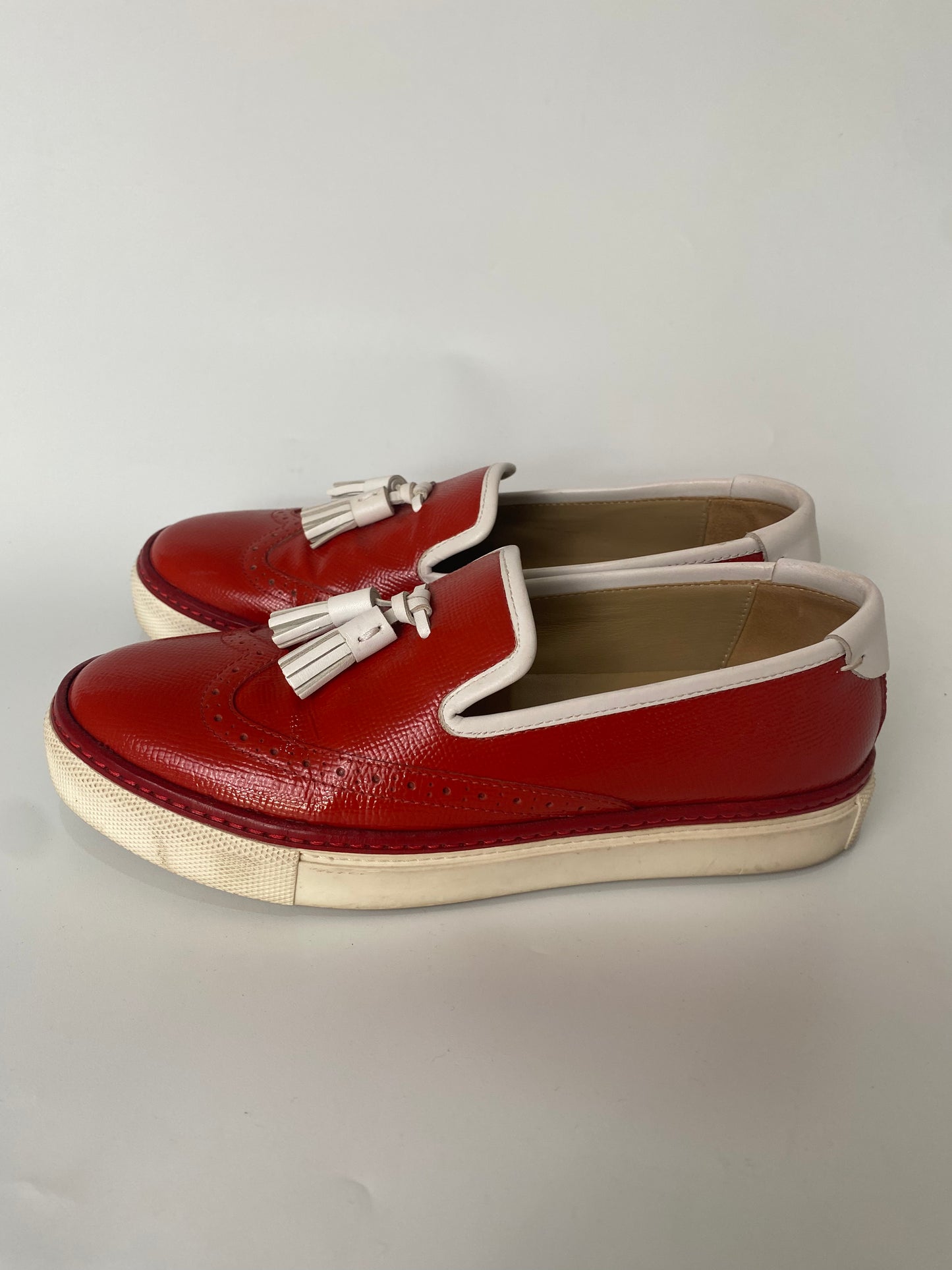 Hermes Oxford Slip On Red