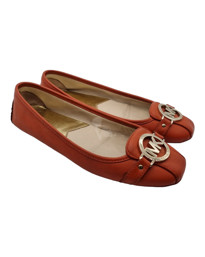 Michael Kors Fulton Flat Shoes Orange Size 9M/26