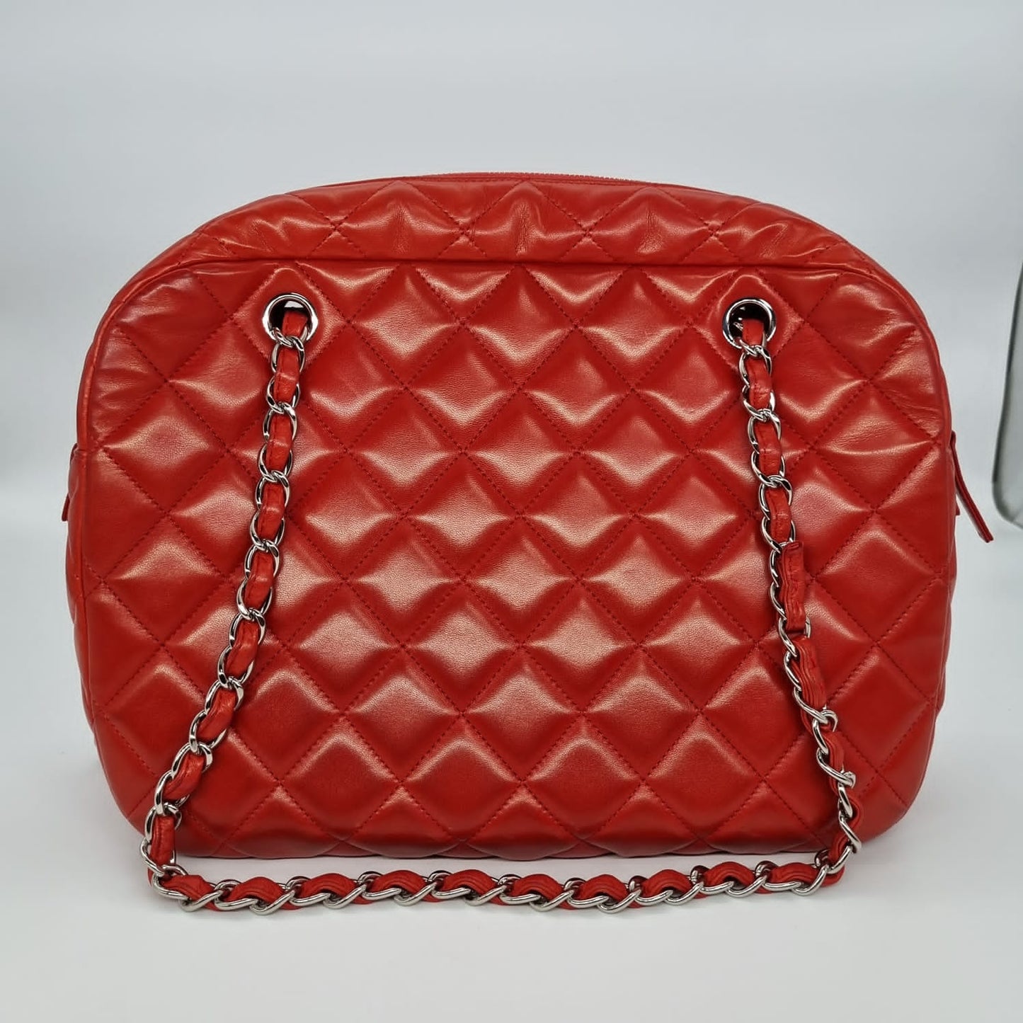 Chanel Camera Bowling Lamb Red Coral SHW #15