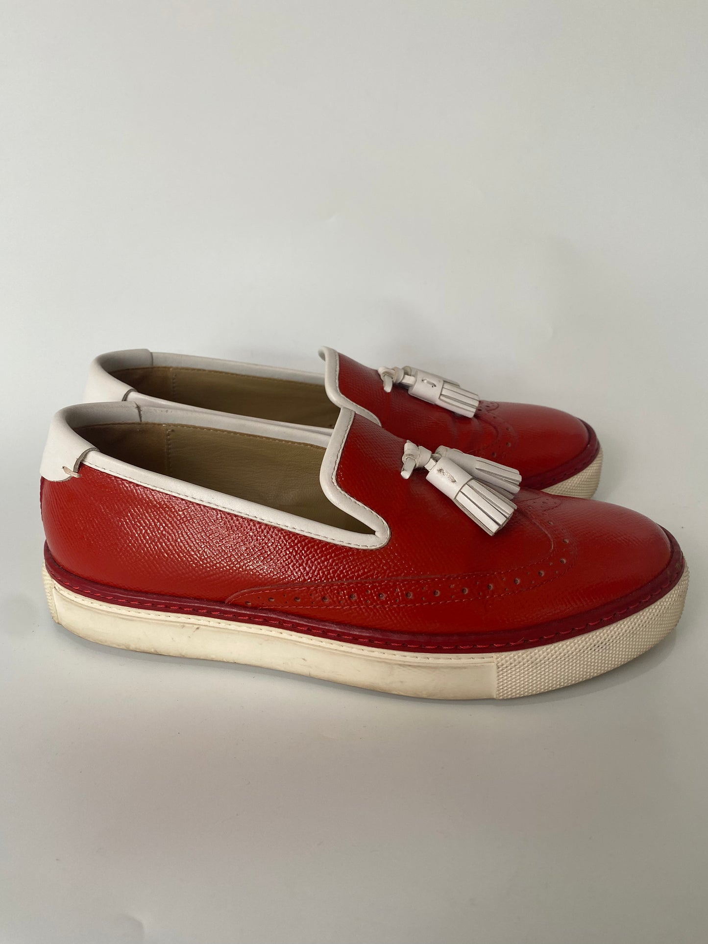 Hermes Oxford Slip On Red