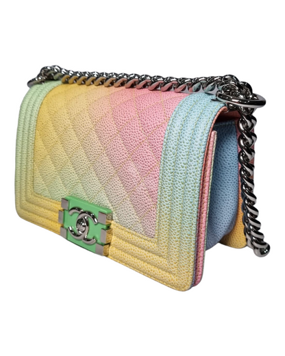 Chanel Boy Small Rainbow Caviar #23