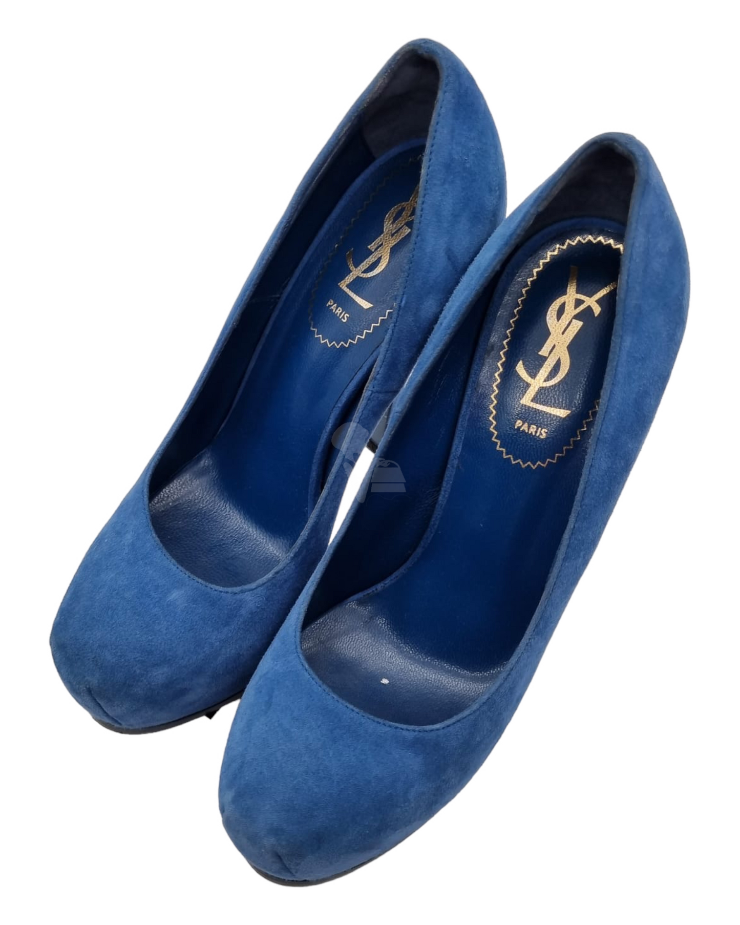 Yves Saint Laurent Heels Blue Suede Size 37,5/24