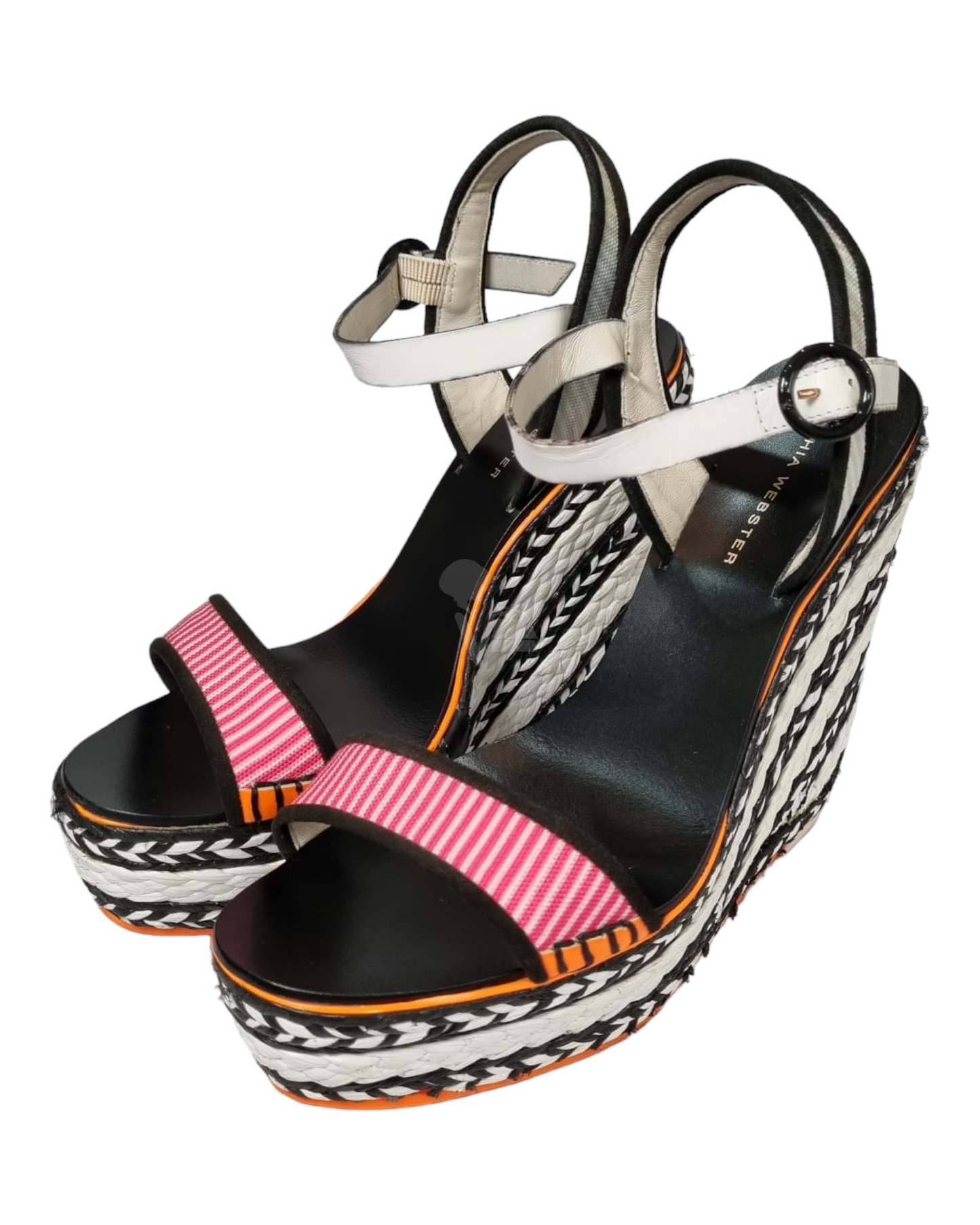 Sophia Webster Wedges White Black Pink