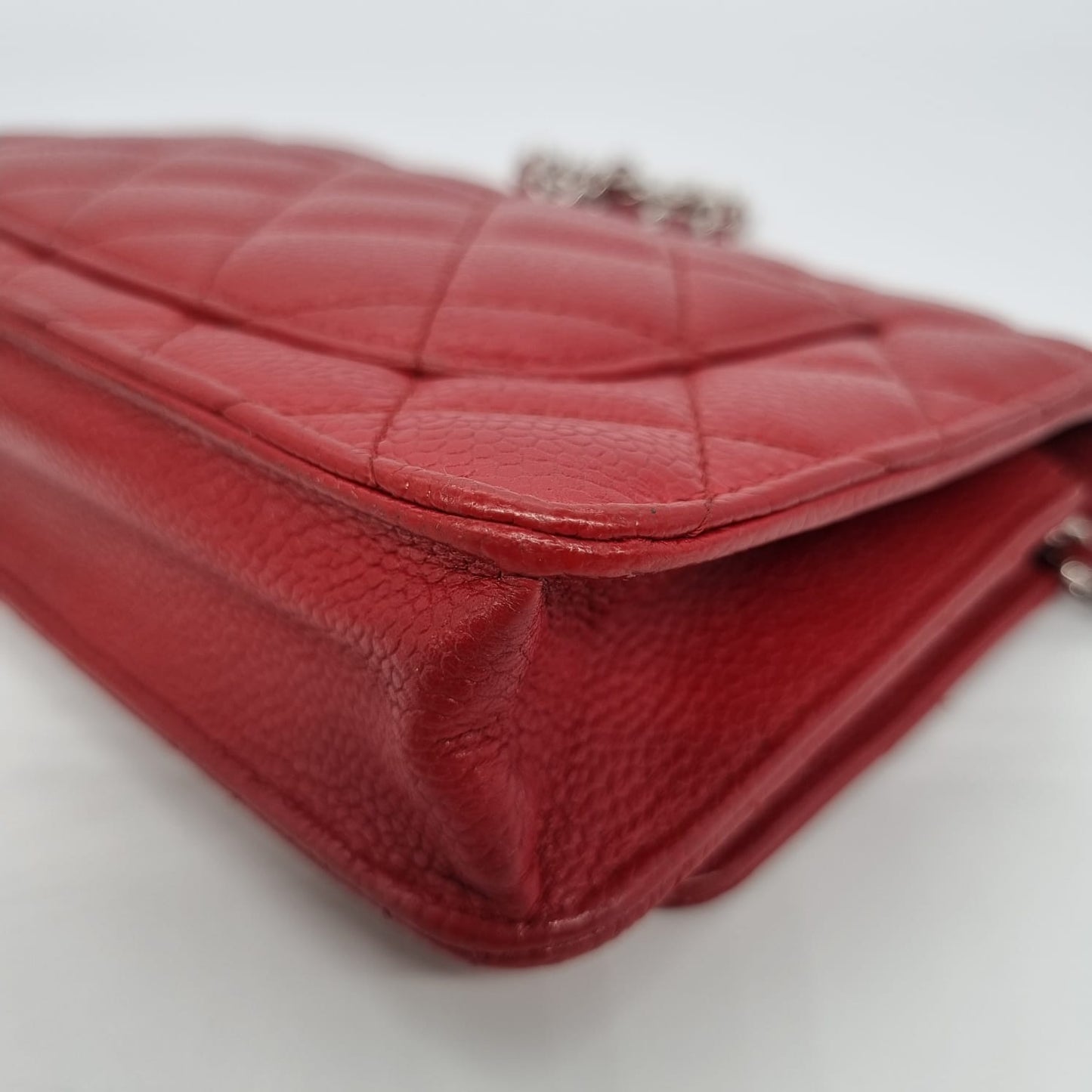 Chanel WOC Caviar Red SHW #19 Size 19x13