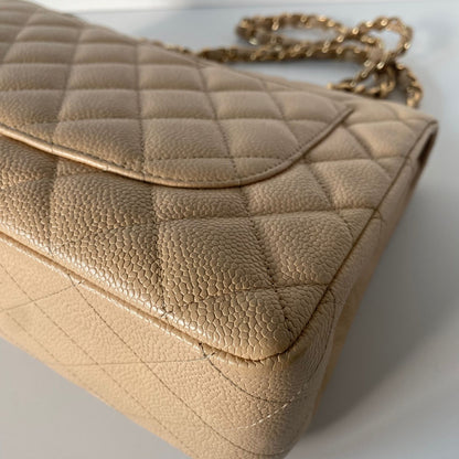 Chanel Classic Jumbo Beige Caviar #13