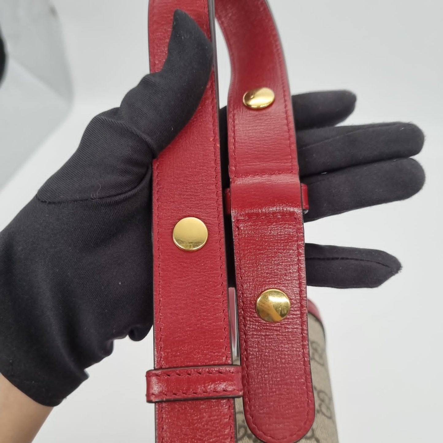 Gucci GG Horsebit 1955 Shoulder Bag Red Size 25x5x20