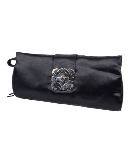 Loewe Clutch Satin Black 2003 Size 25x12