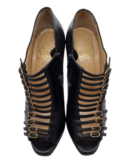 Christian Louboutin Open Toe Heels Black Size 39/25,5