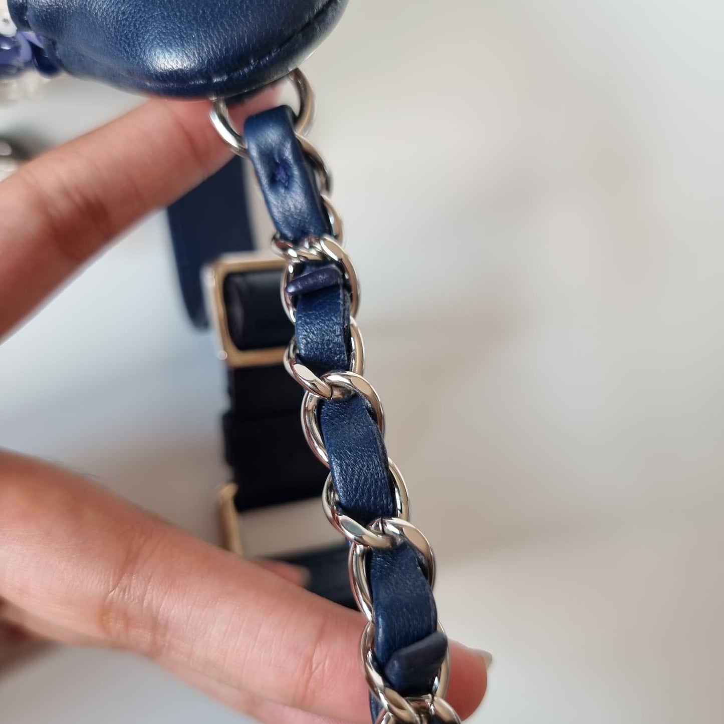 Chanel Belt Bag Sequin Blue & White #27