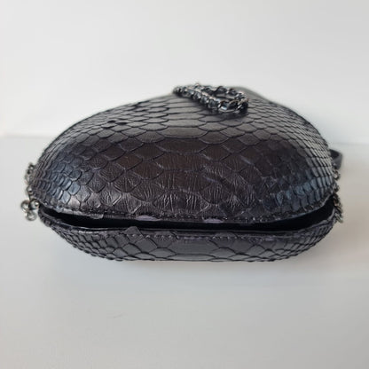 Chanel Gabrielle Python Bucket Bag Black #25