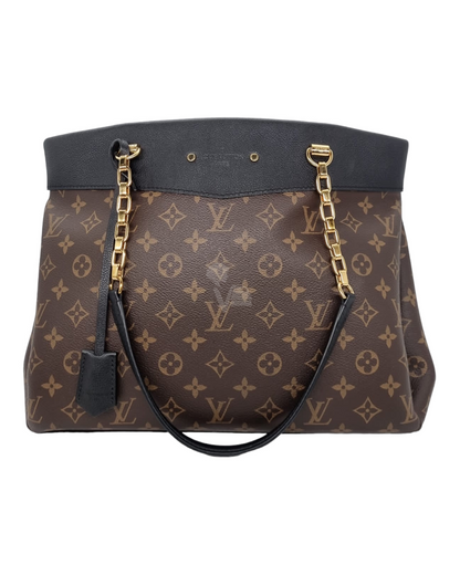 Louis Vuitton Pallas Shopper Monogram Noir Black 2016 Size 33x11x27